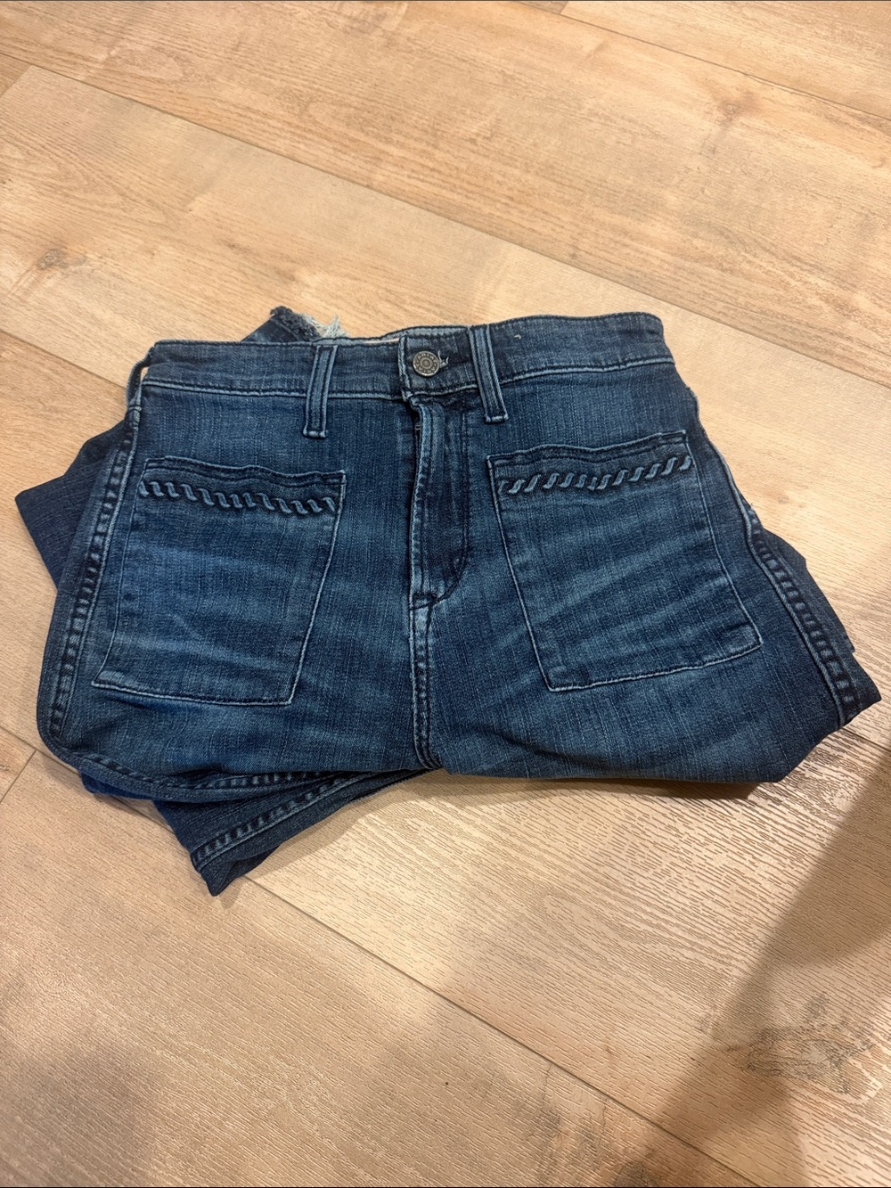 Ariat Dark Blue Flared Denim Jeans with Braided Pocket - Picture 2 of 3
